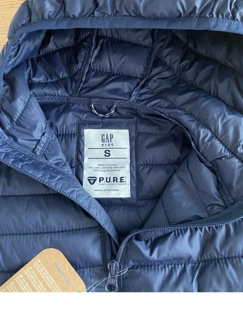 GAP Kids Navy Hooded Lightweight Puffer Jacket